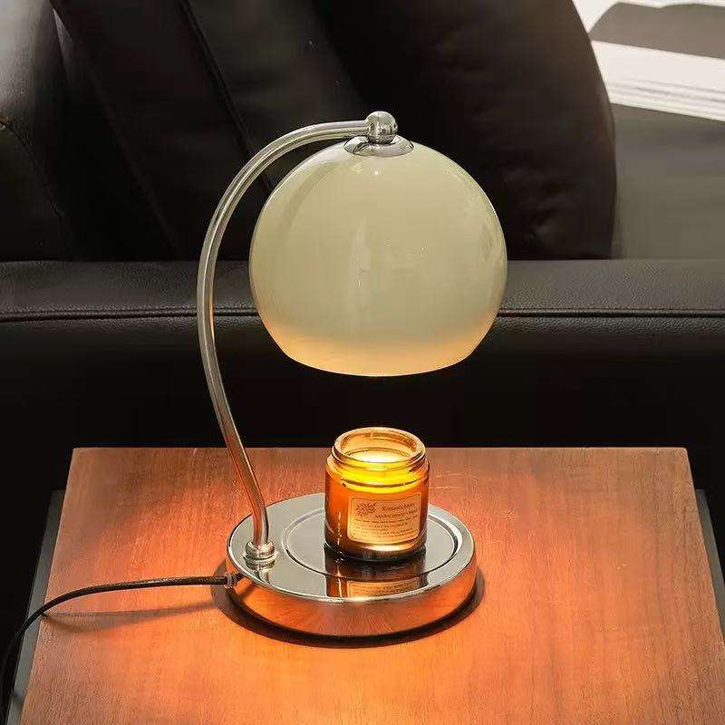 Velnio BloomGlow™ Vintage Floral Glass Candle Warmer Lamp (Dimmable & Timer)