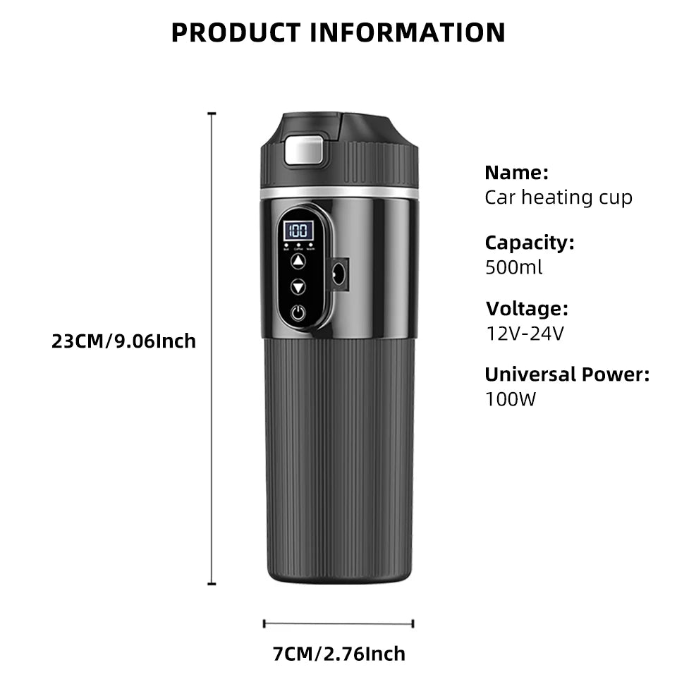 VELNIO HeatCup Pro™ 12V/24V Heated Car Mug
