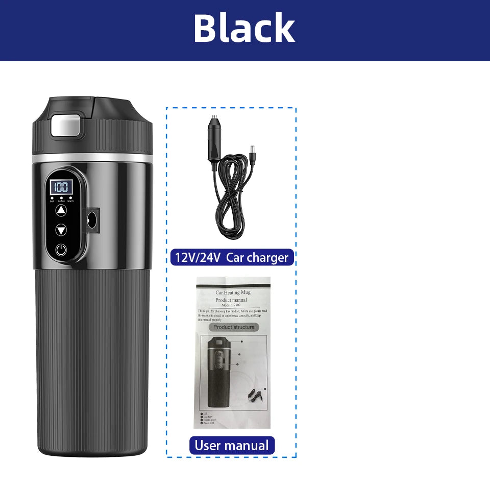 VELNIO HeatCup Pro™ 12V/24V Heated Car Mug